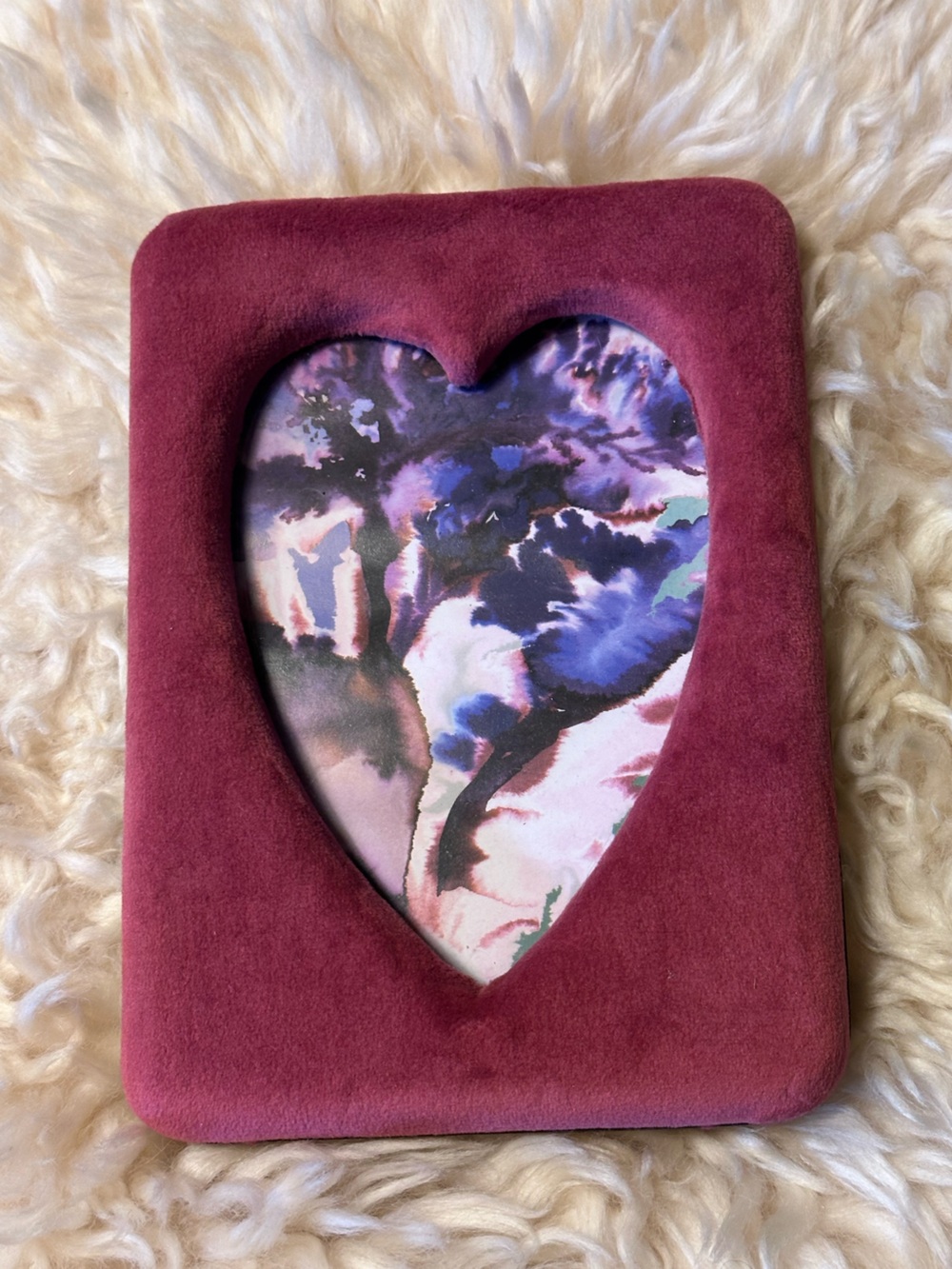Anthropologie Raquel Velvet Heart Photo Frame Rose Pink 4x6